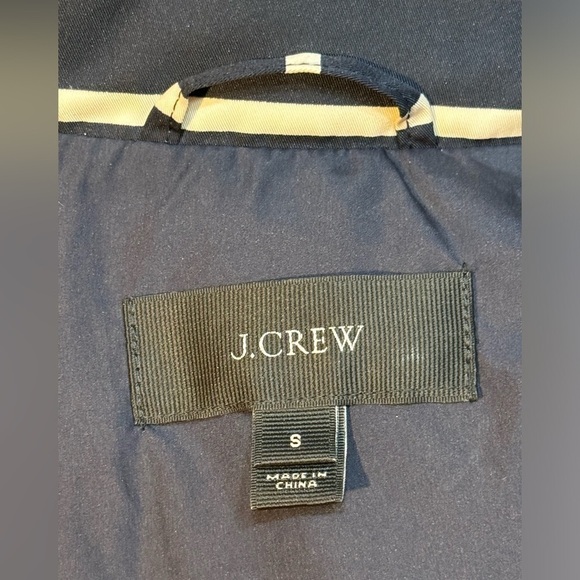 Small down filled feather puffer vest j crew blue white striped Vest Quilted - Picture 8 of 11